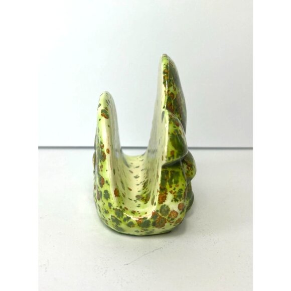Vintage Ceramic Mushroom Napkin Holder With Green Speckles Groovy Hippy 70s - Picture 3 of 7